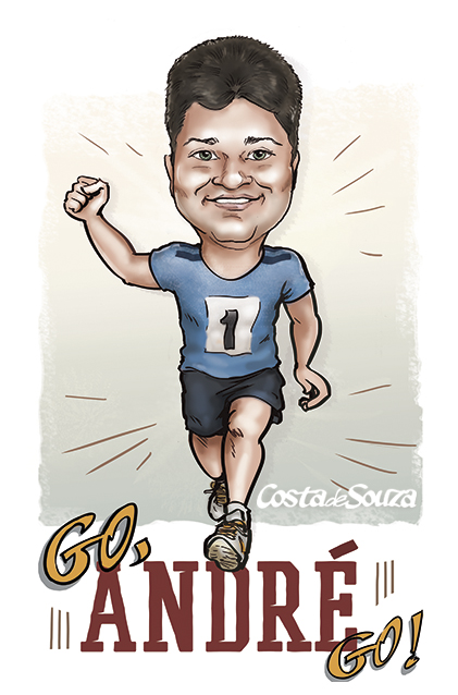 caricatura presente encomenda corrida