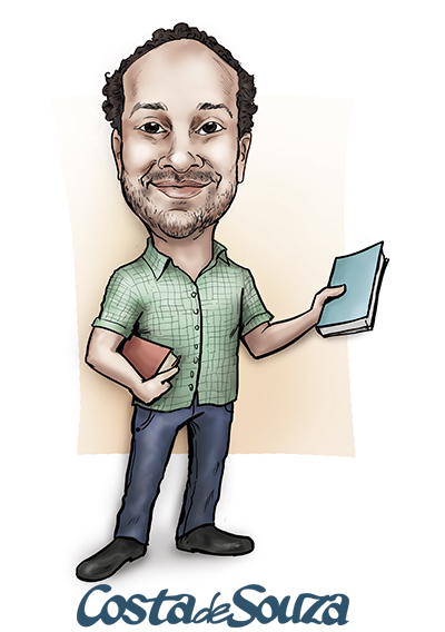 caricatura professor cor