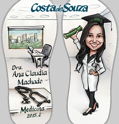 caricatura chinelo formatura medicina