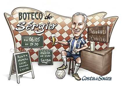 caricatura boteco festa aniversario bar
