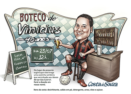 caricatura aniversario boteco bar festa