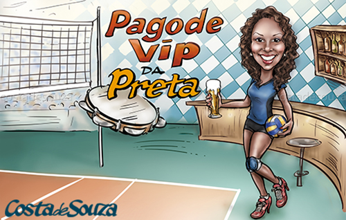 caricatura festa boteco