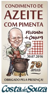 caricatura aniversario rótulo