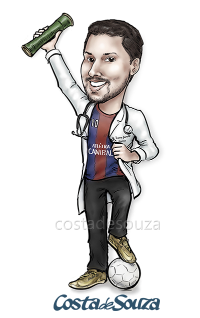 caricatura-formatura-medicina-futebol