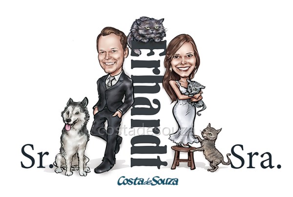 caricatura-noivos-casamento