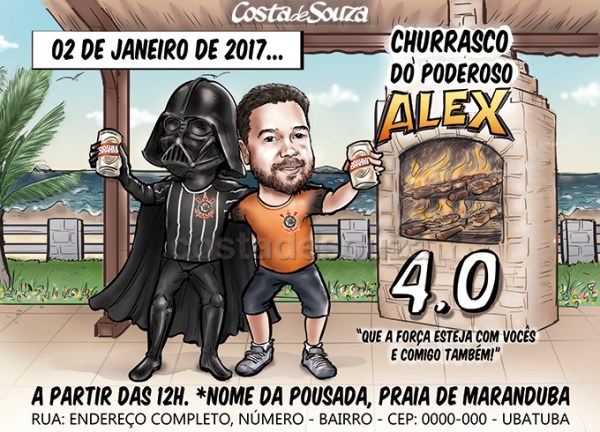 caricatura-aniversario-churrasco-darth-vader-star-wars