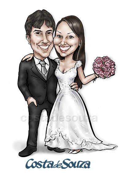 caricatura-casamento-noivos-quadro