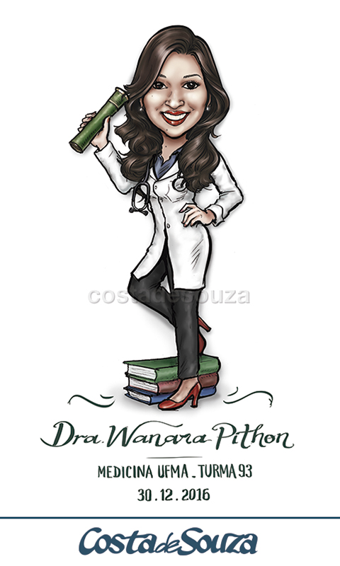 caricatura-formatura-medicina-formanda