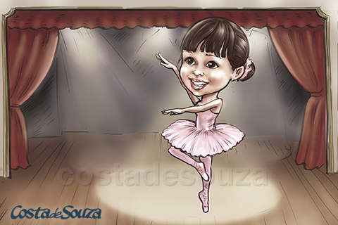 caricatura-menina-filha-bailarina-ballet