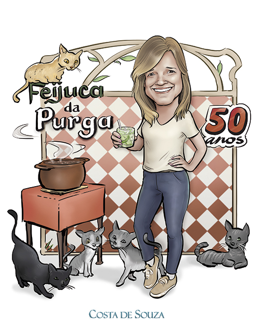 caricatura aniversário 50 anos